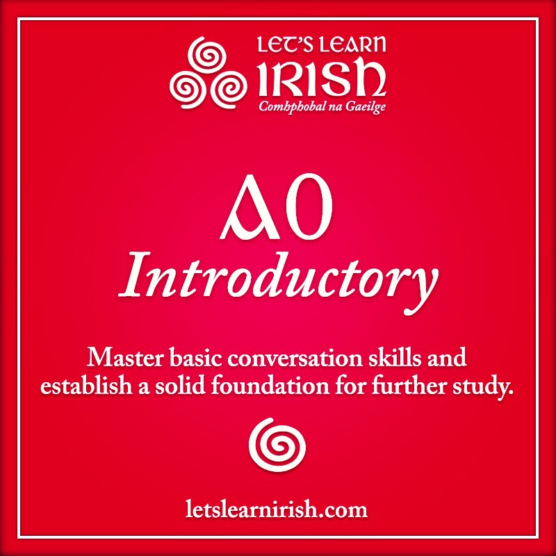 Online Irish Courses - A0 introductory